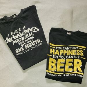 Lot of 2 Graphic T-Shirts Men Size Medium
